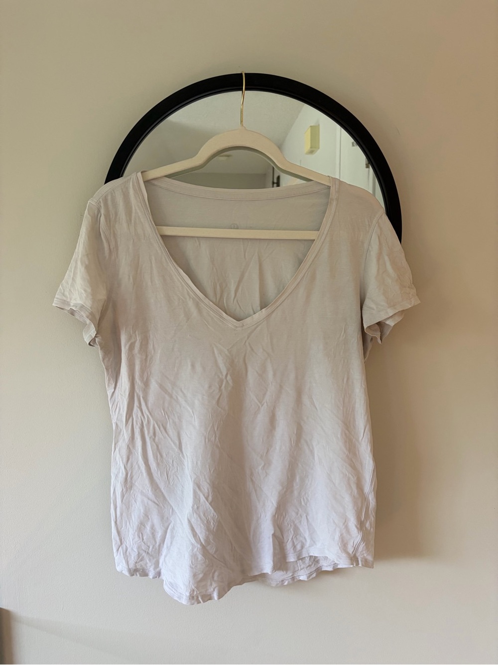 Lululemon White Love V-Neck T-Shirt